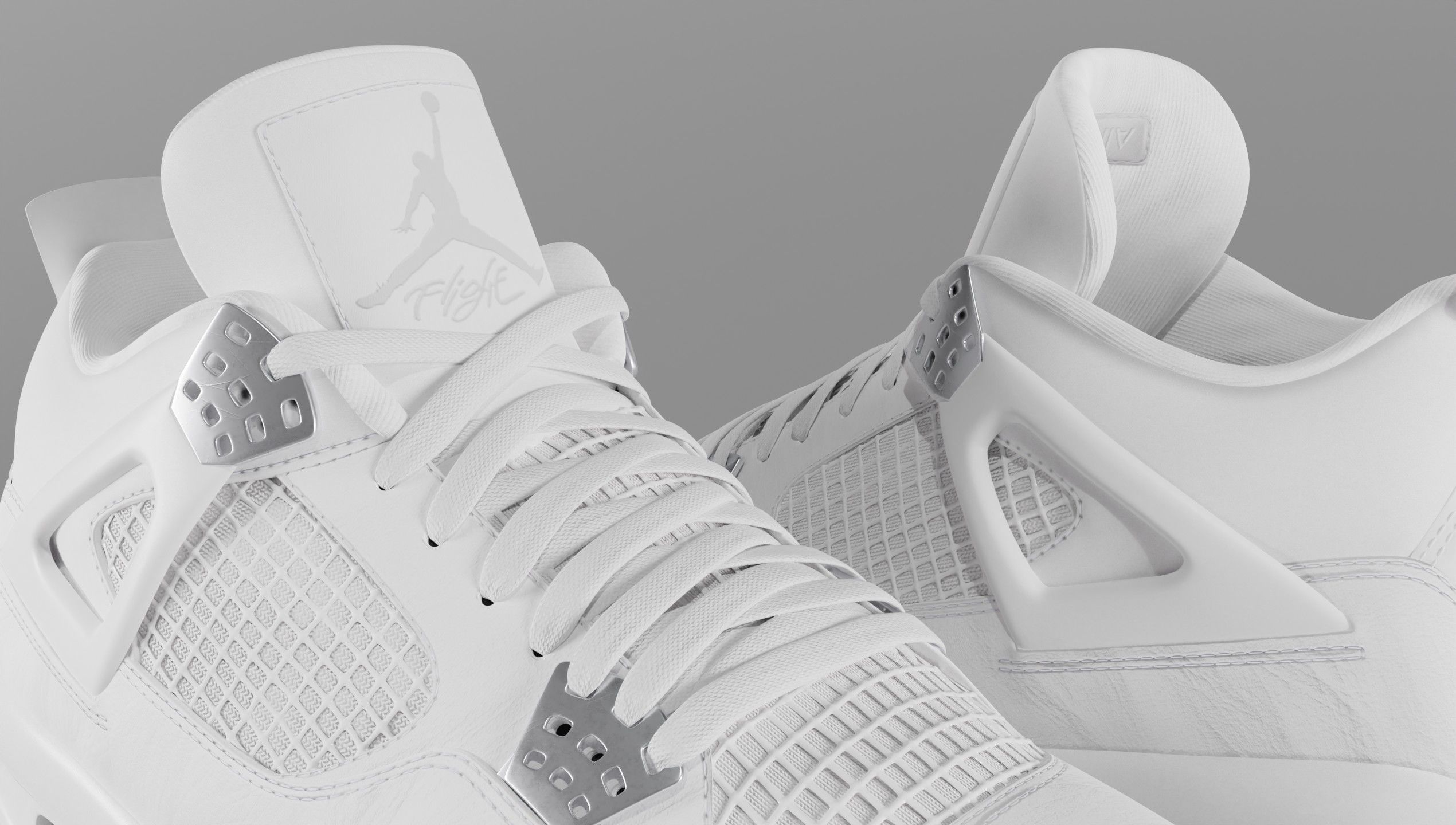 Jordan 4 Pure Money  Low-poly 3D model_9