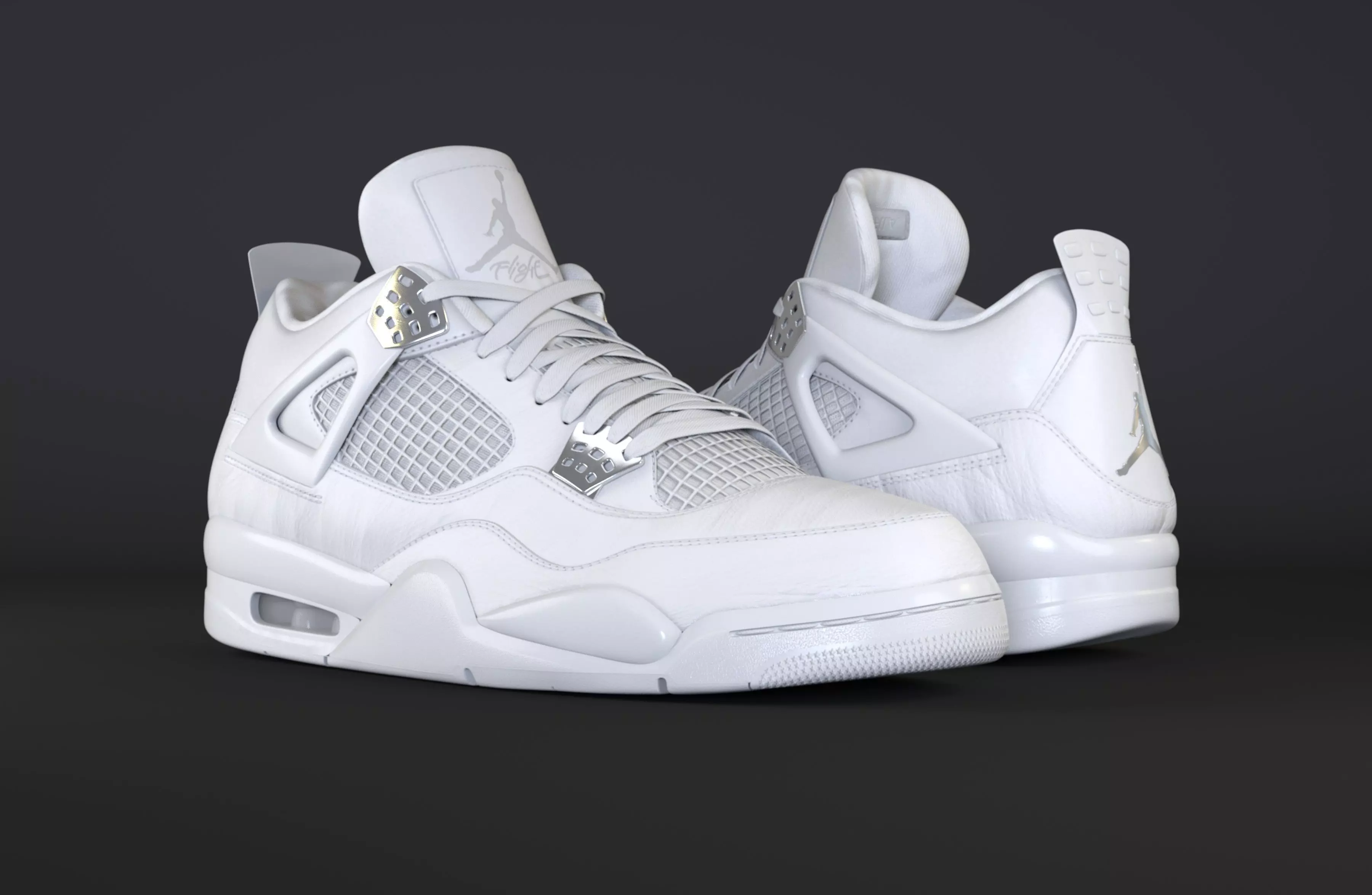 Jordan 4 Pure Money  Low-poly 3D model_0
