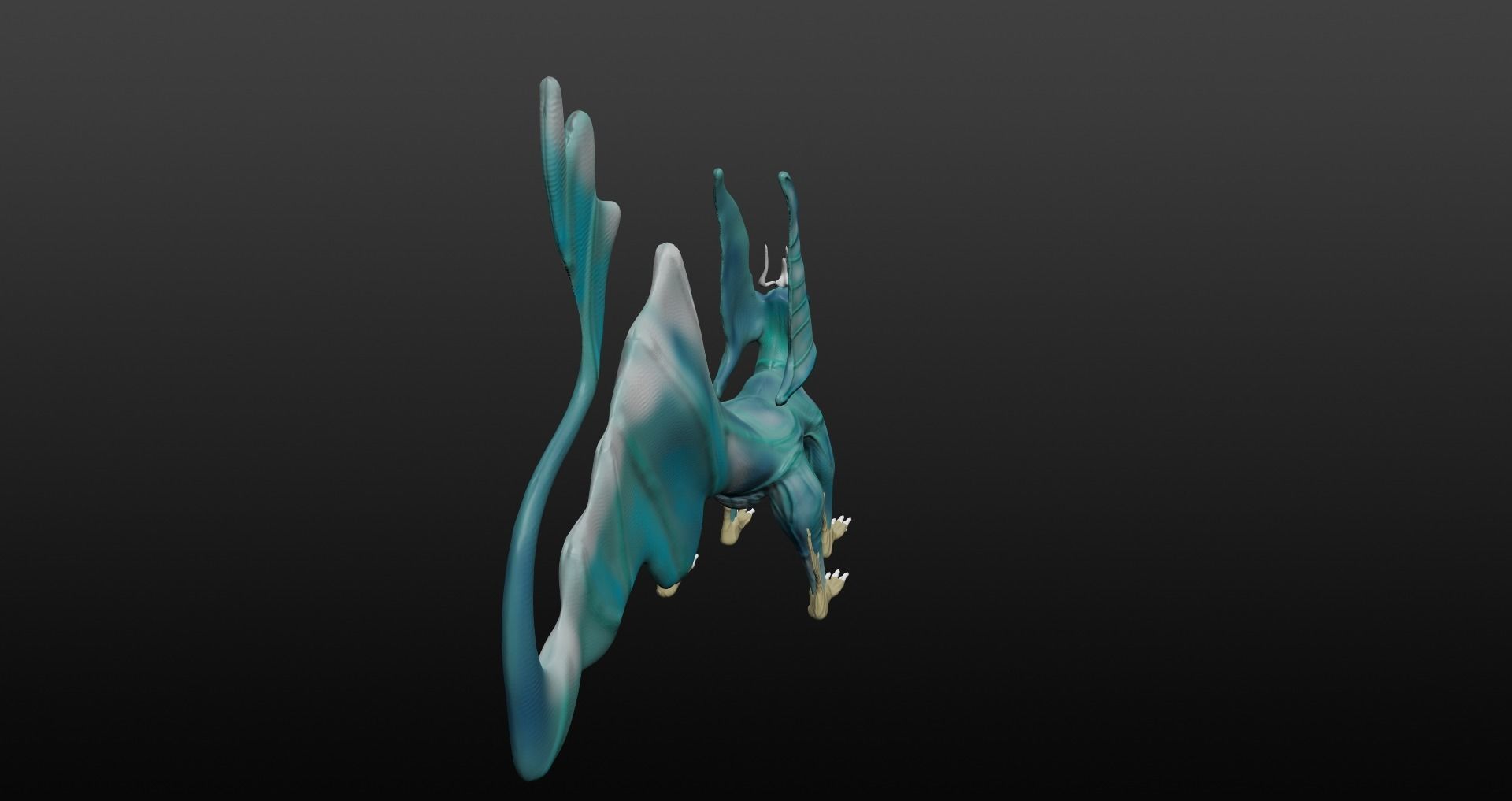  Blue Dragon Low-poly 3D model_19