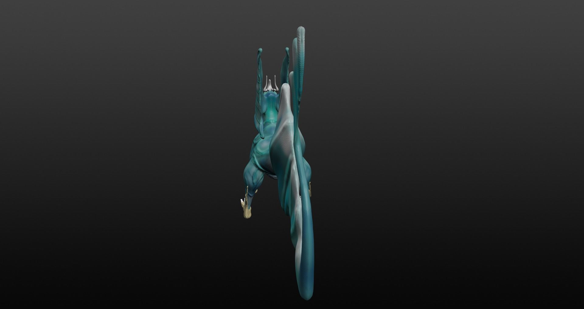  Blue Dragon Low-poly 3D model_32