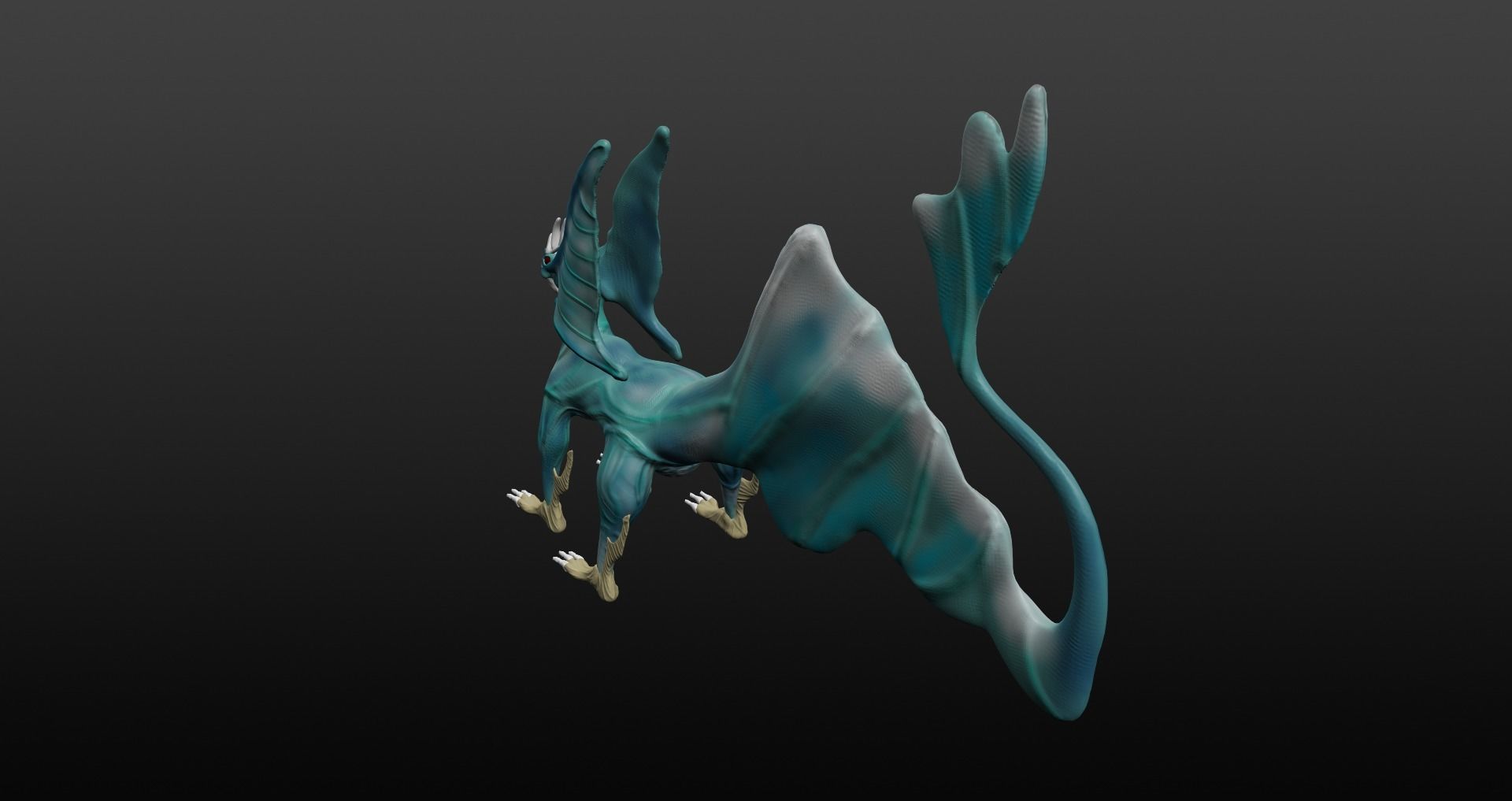  Blue Dragon Low-poly 3D model_39