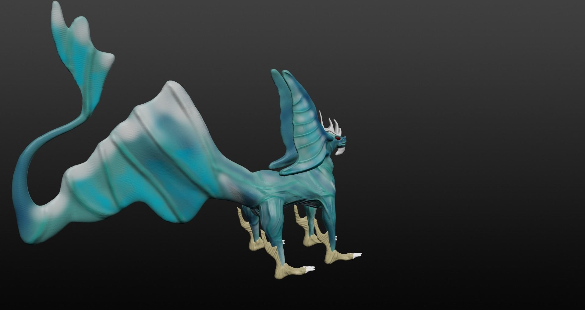  Blue Dragon Low-poly 3D model_16