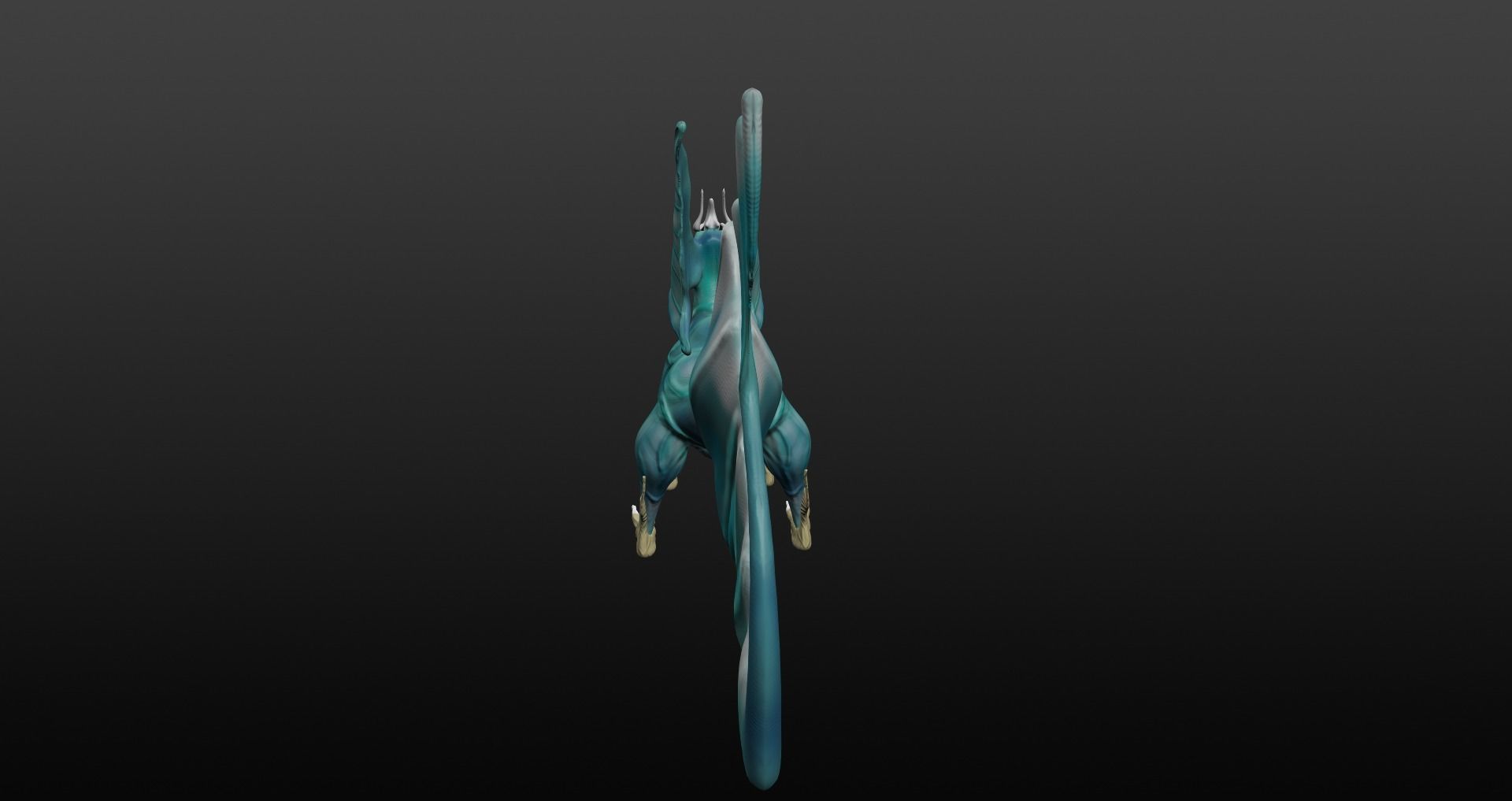  Blue Dragon Low-poly 3D model_30