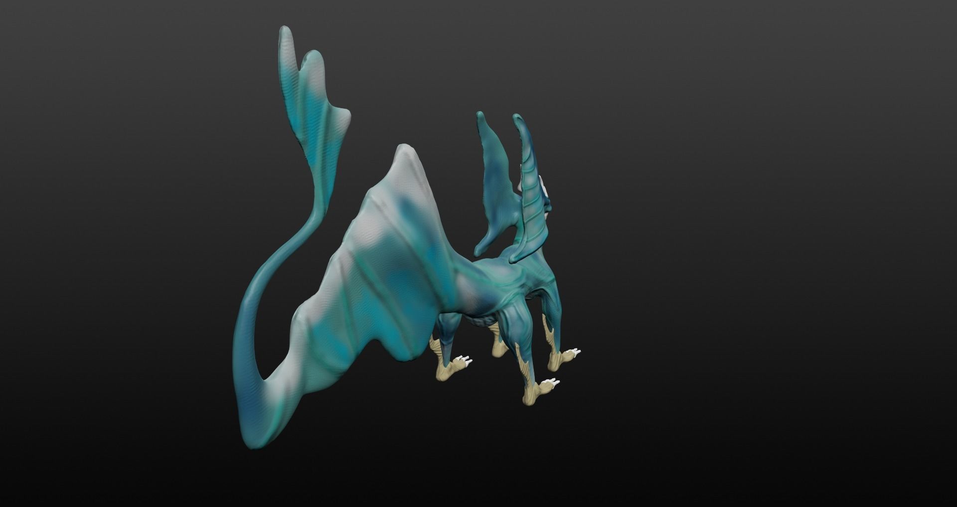  Blue Dragon Low-poly 3D model_18
