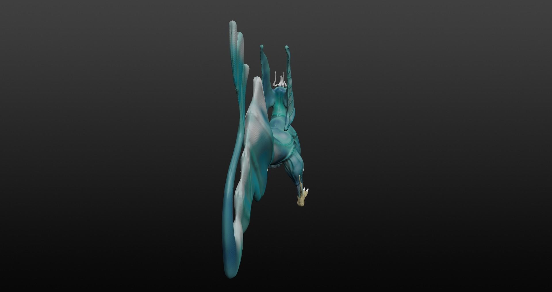  Blue Dragon Low-poly 3D model_26