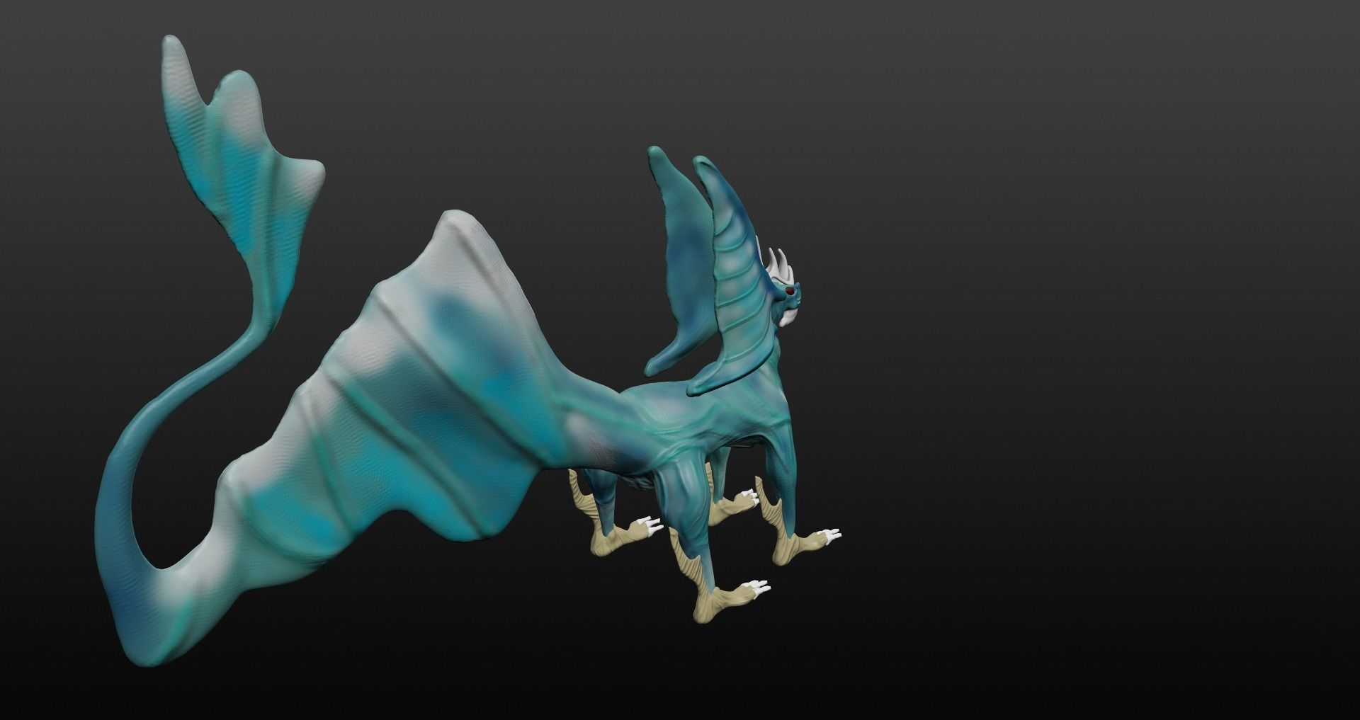 Blue Dragon Low-poly 3D model_15