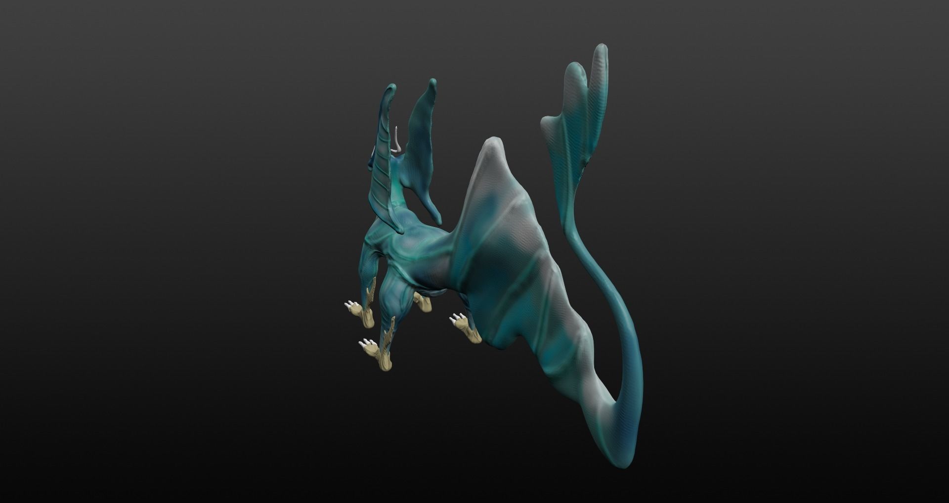  Blue Dragon Low-poly 3D model_35