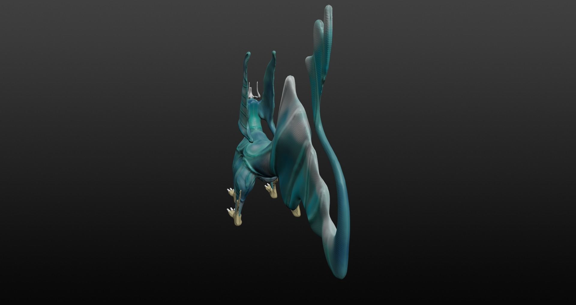  Blue Dragon Low-poly 3D model_37