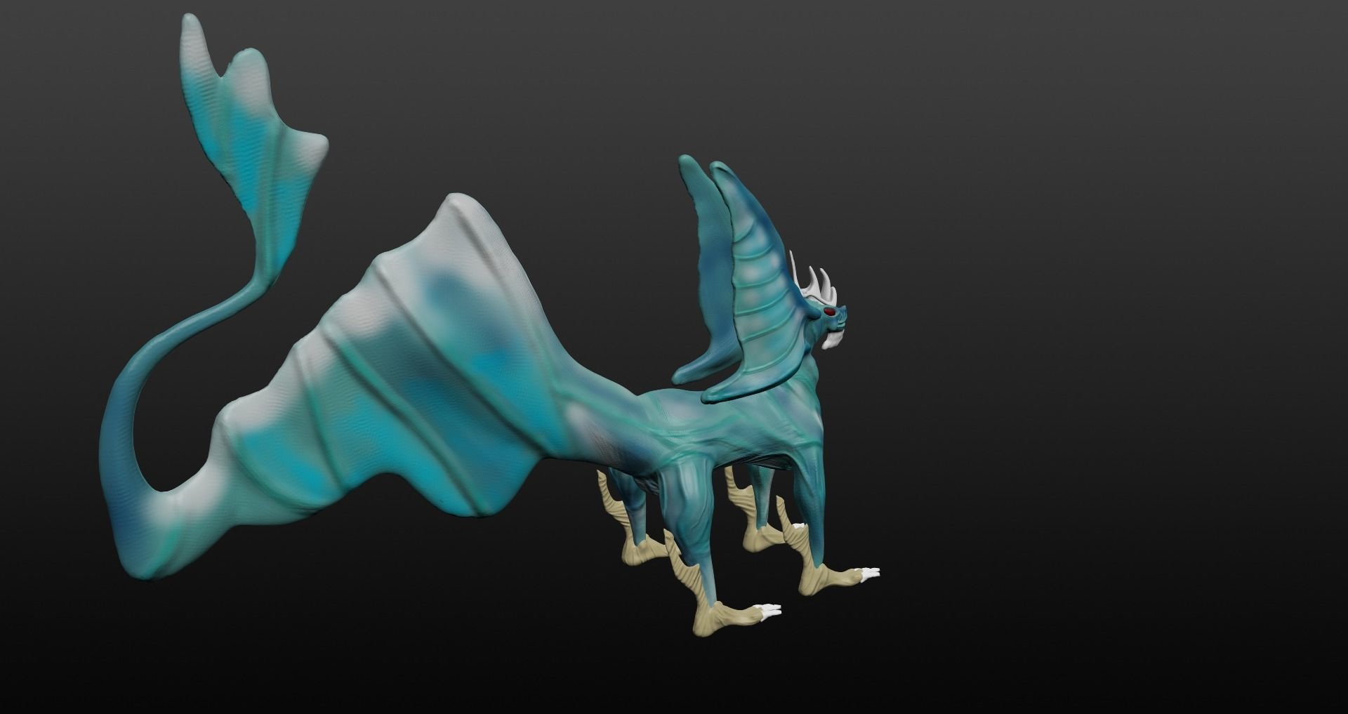  Blue Dragon Low-poly 3D model_17