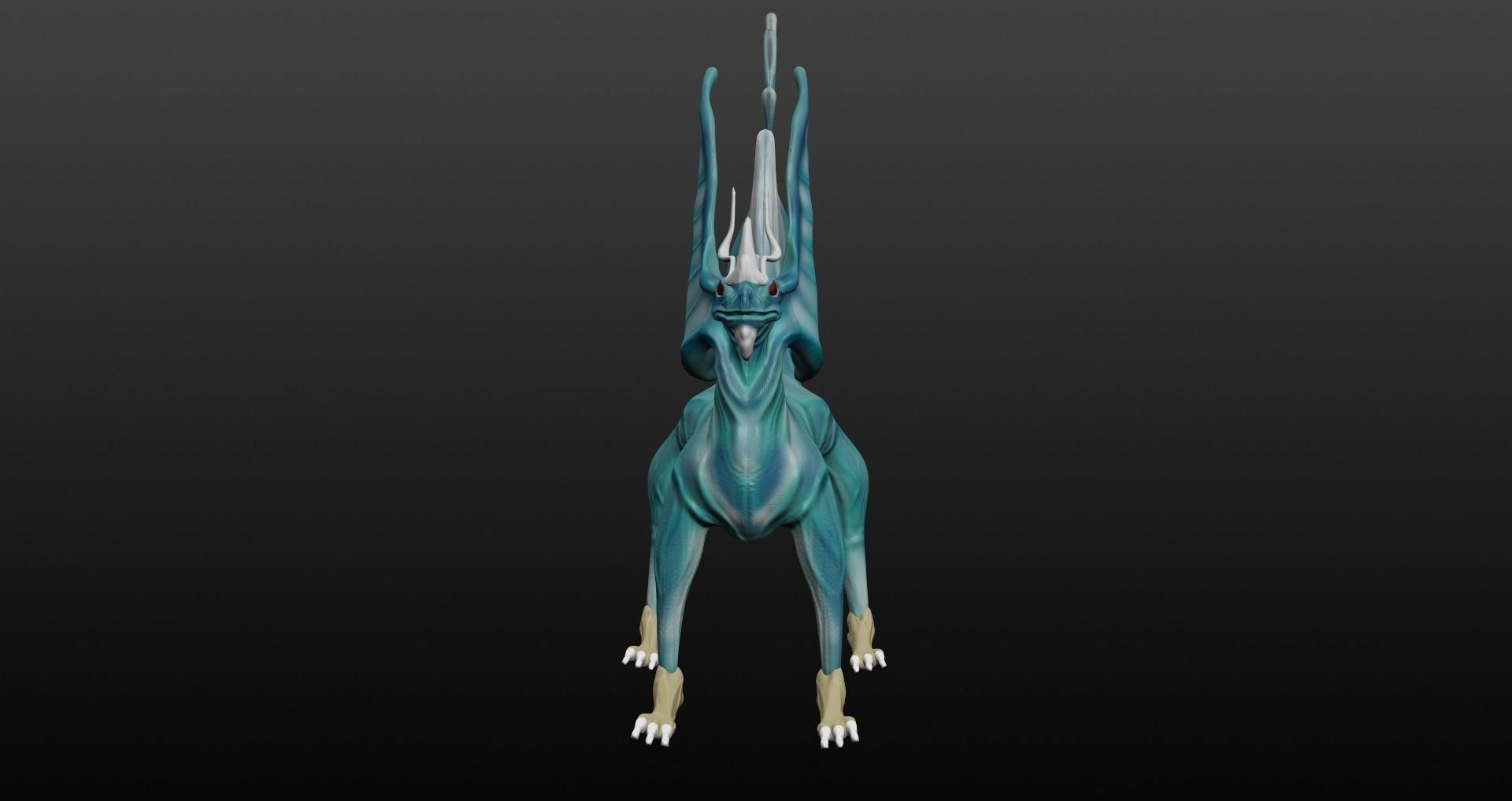  Blue Dragon Low-poly 3D model_40