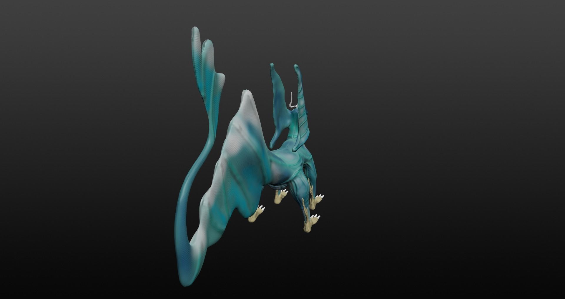  Blue Dragon Low-poly 3D model_24