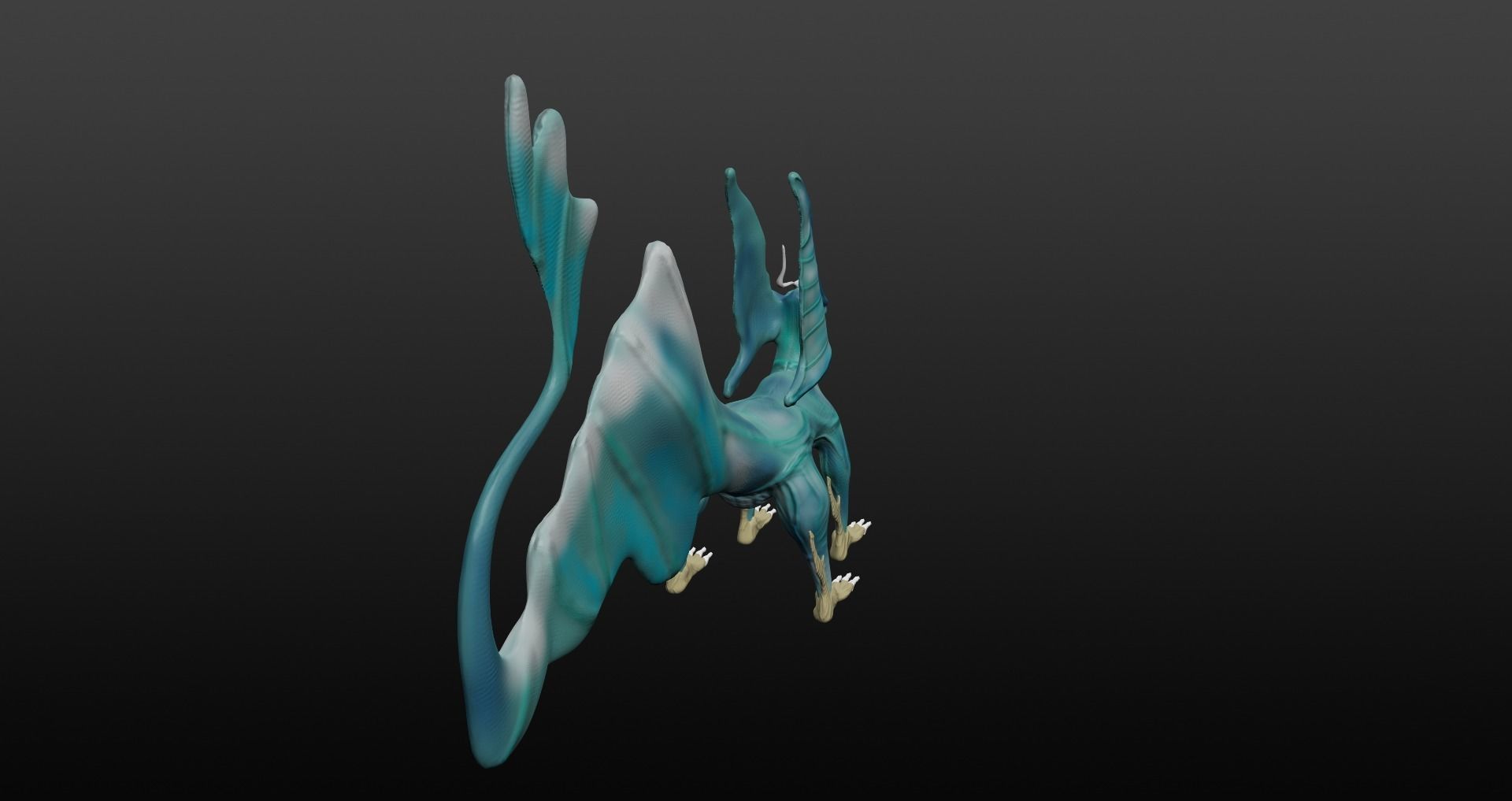  Blue Dragon Low-poly 3D model_20