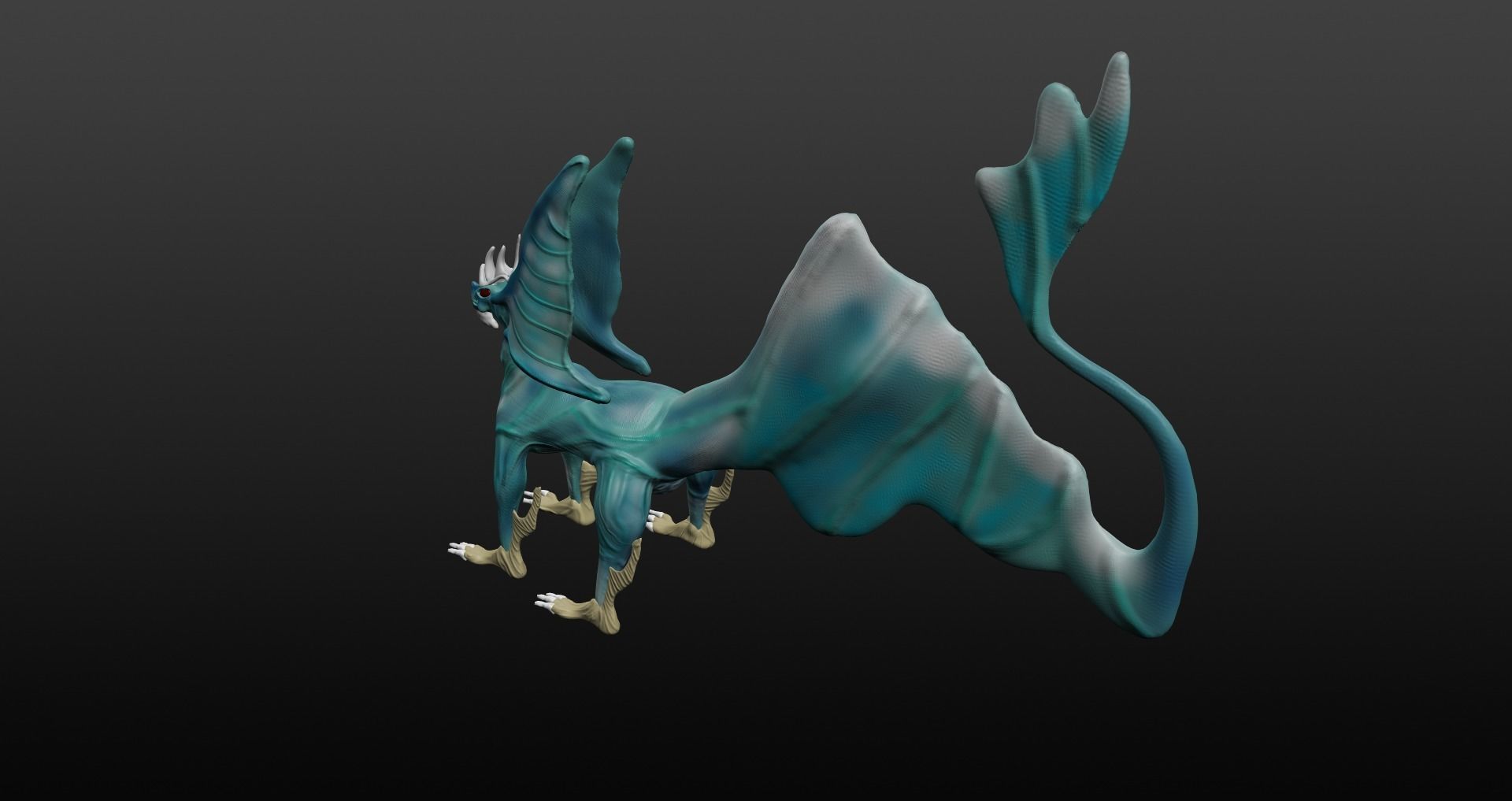  Blue Dragon Low-poly 3D model_45