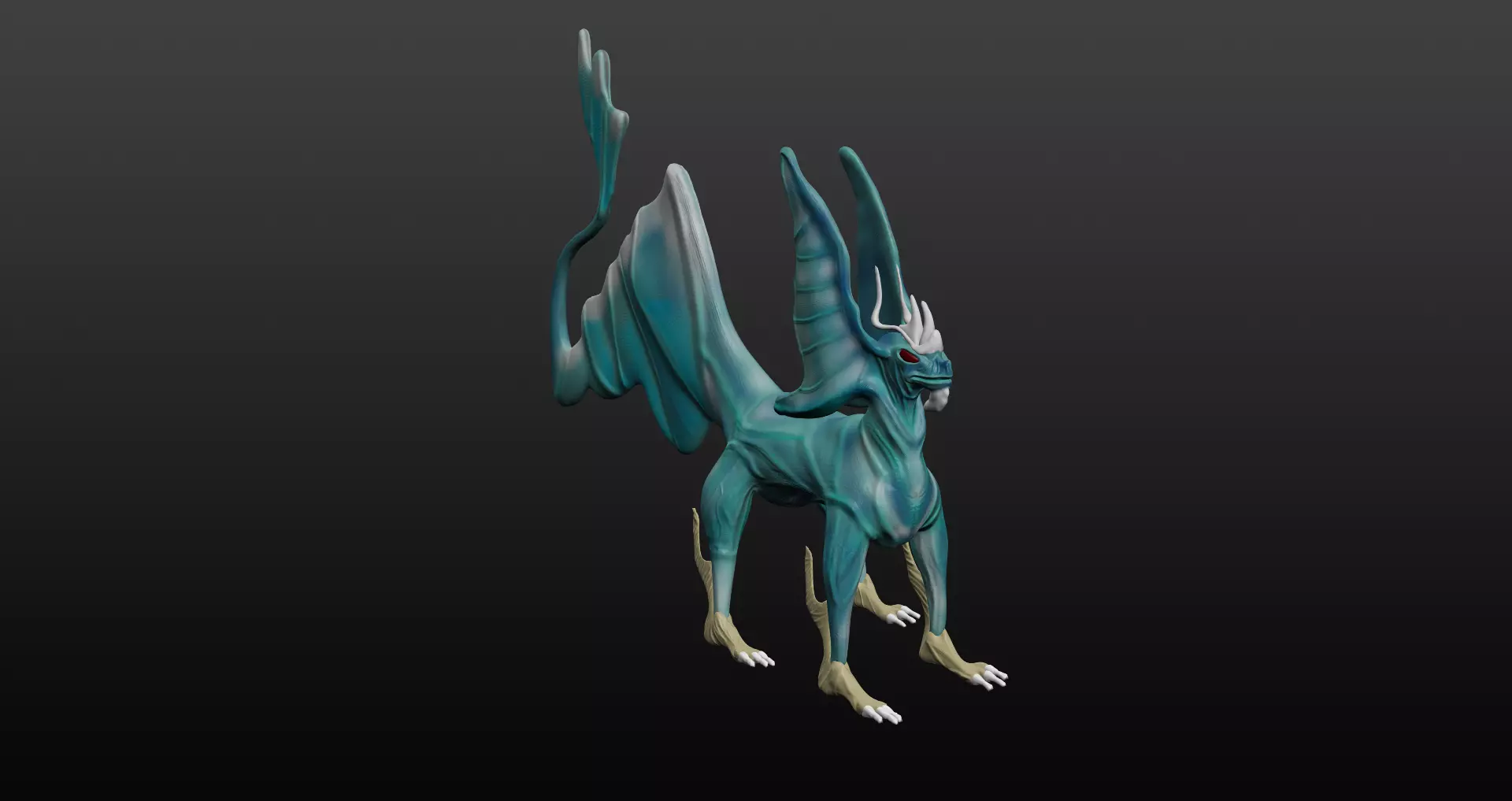  Blue Dragon Low-poly 3D model_0