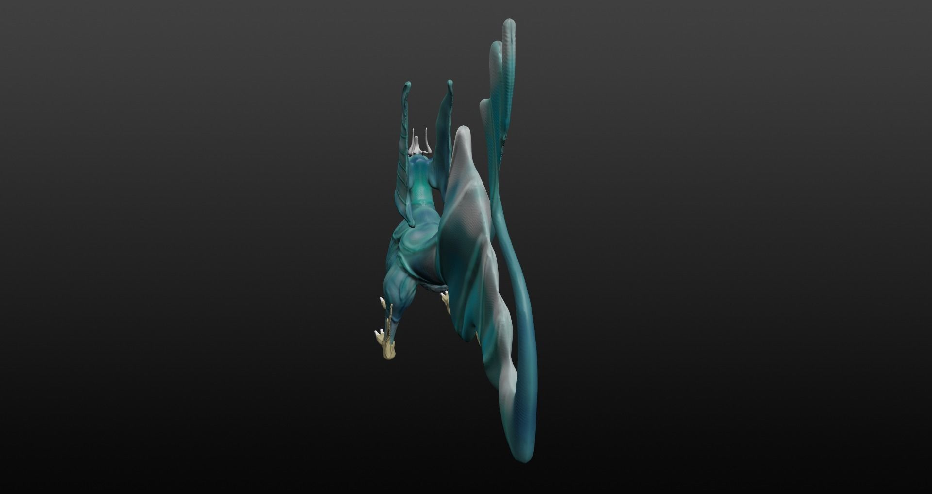  Blue Dragon Low-poly 3D model_34