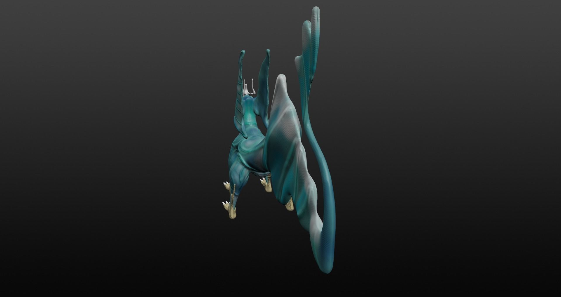  Blue Dragon Low-poly 3D model_36