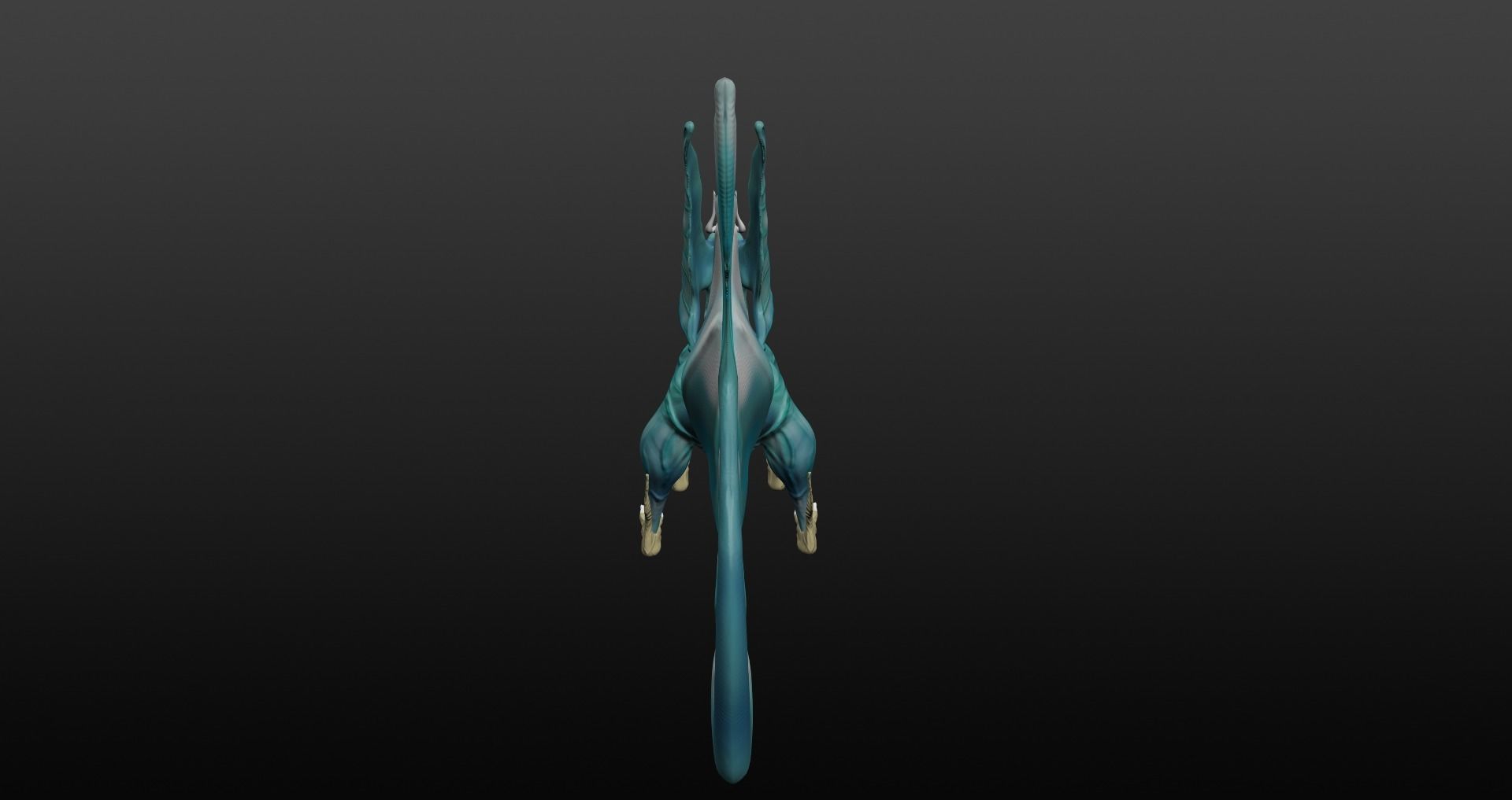  Blue Dragon Low-poly 3D model_29
