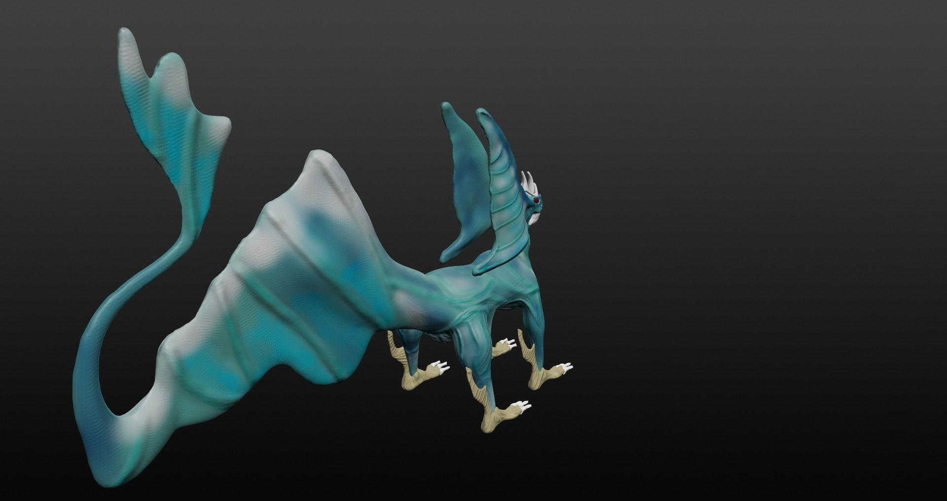  Blue Dragon Low-poly 3D model_21