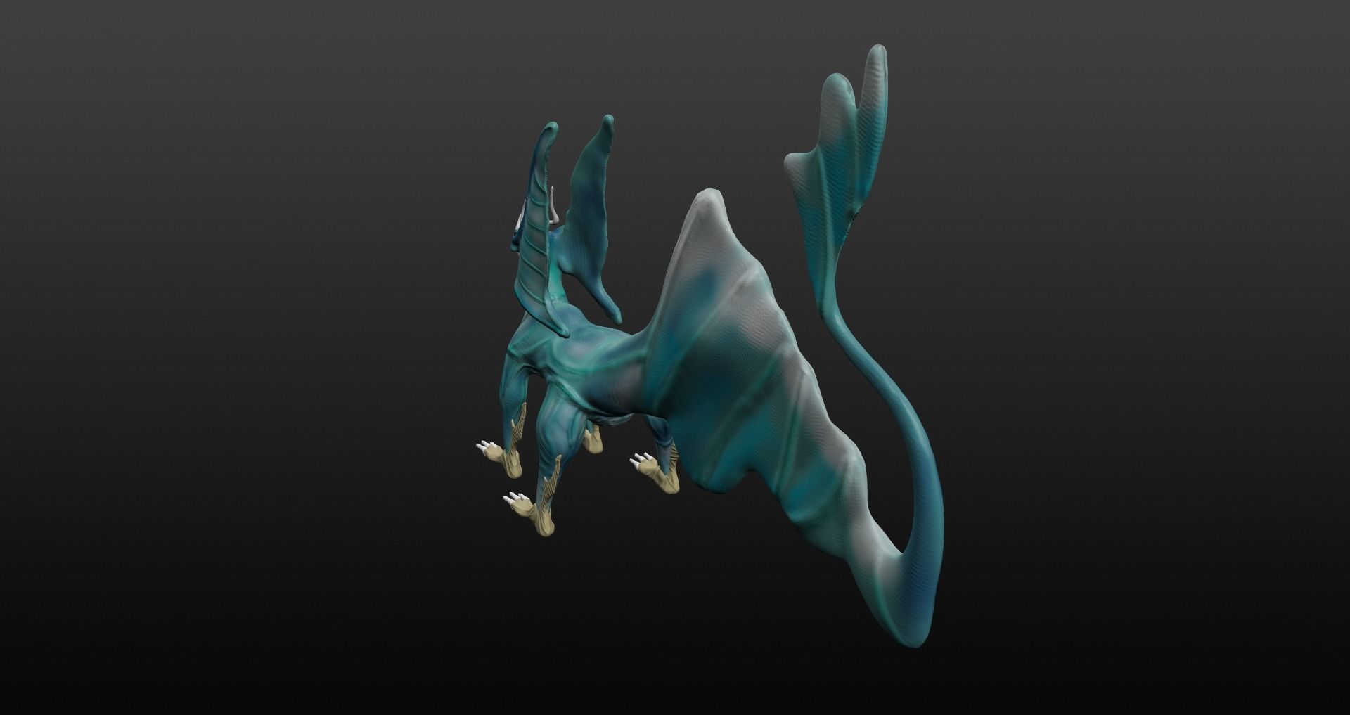  Blue Dragon Low-poly 3D model_41