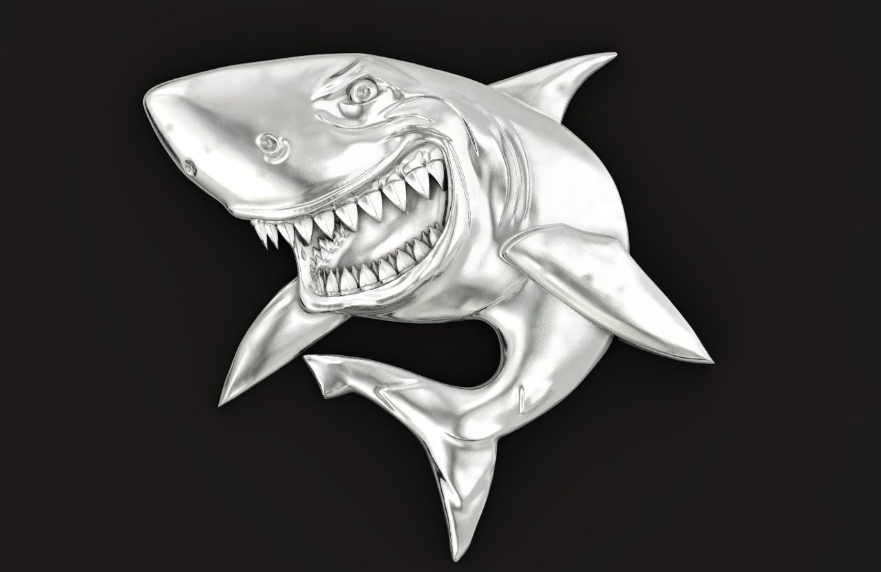 bas-relief shark 3D print model_26