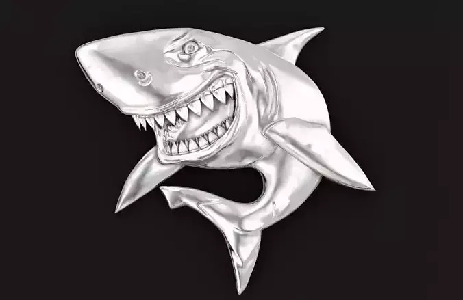  bas-relief shark  3D print model