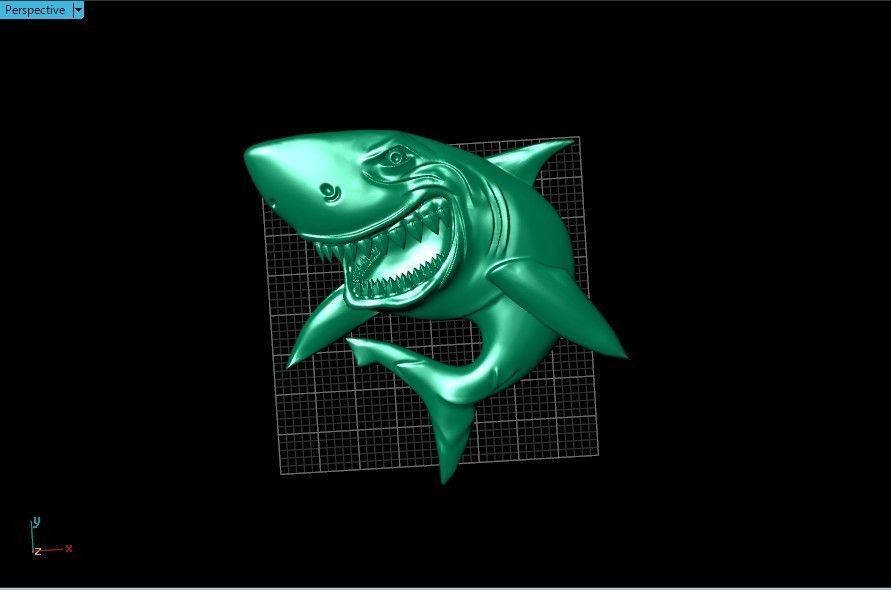 bas-relief shark 3D print model_19