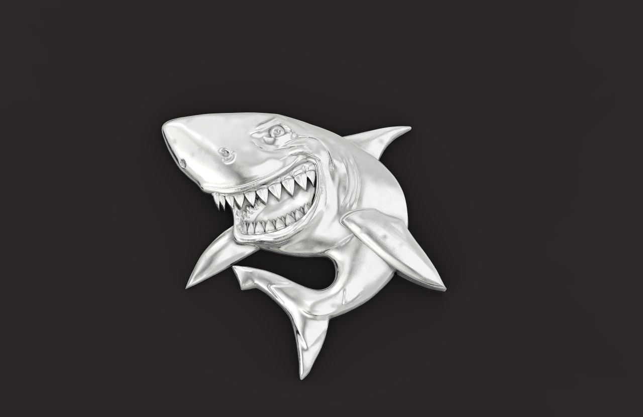 bas-relief shark 3D print model_22