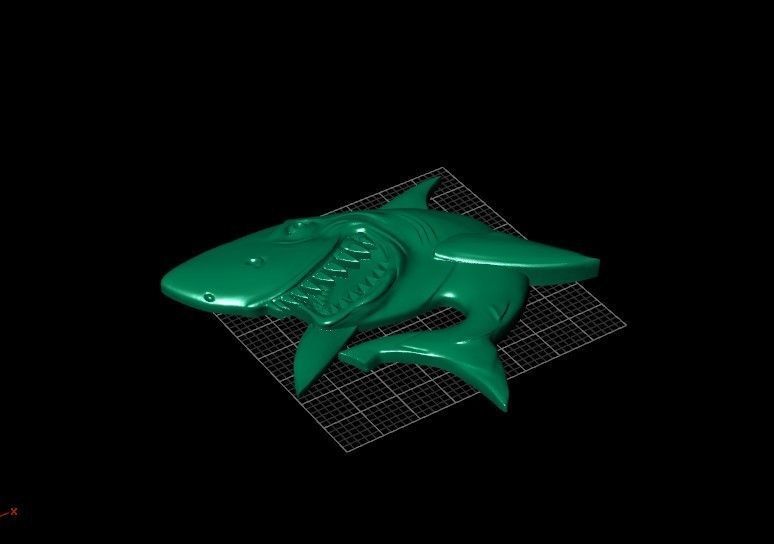 bas-relief shark 3D print model_20