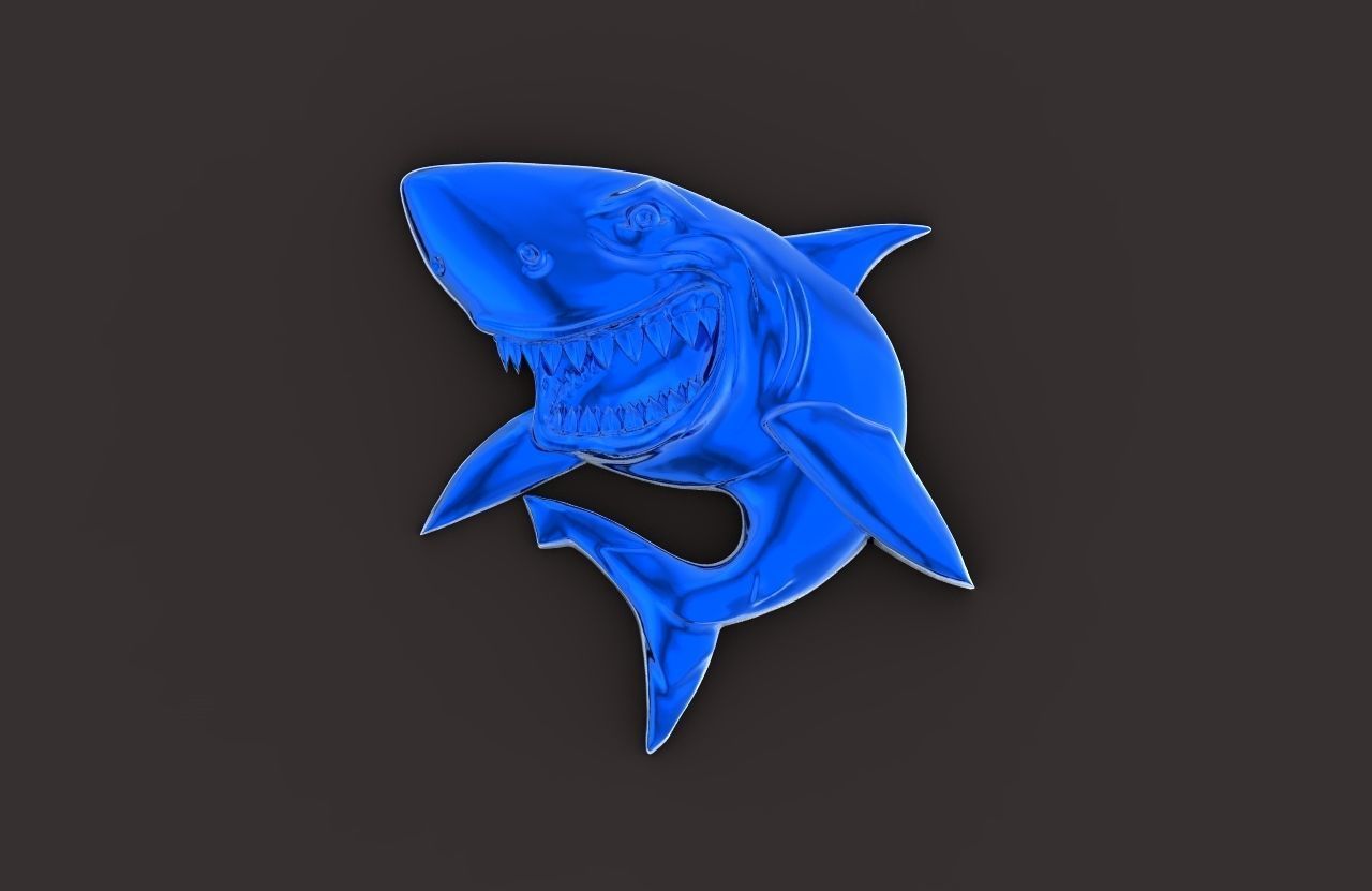 bas-relief shark 3D print model_35