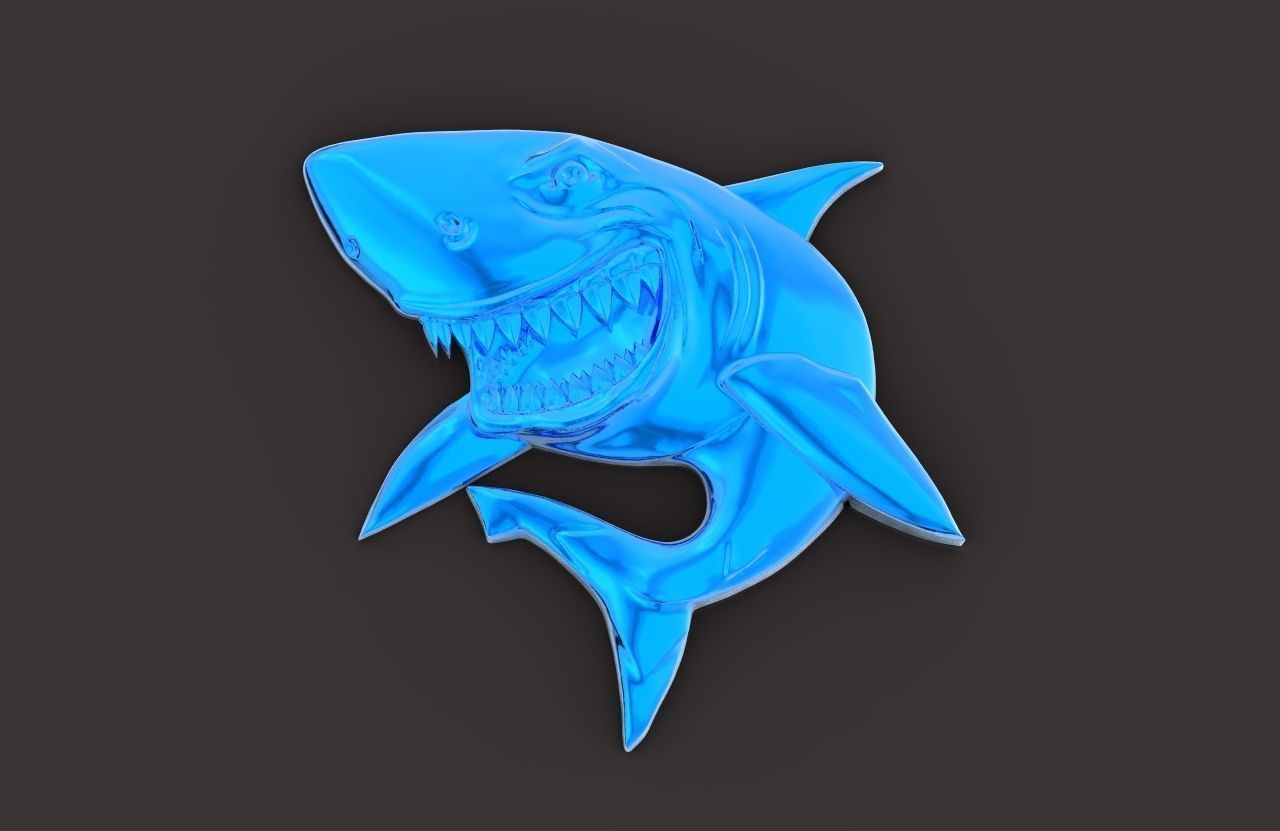bas-relief shark 3D print model_31