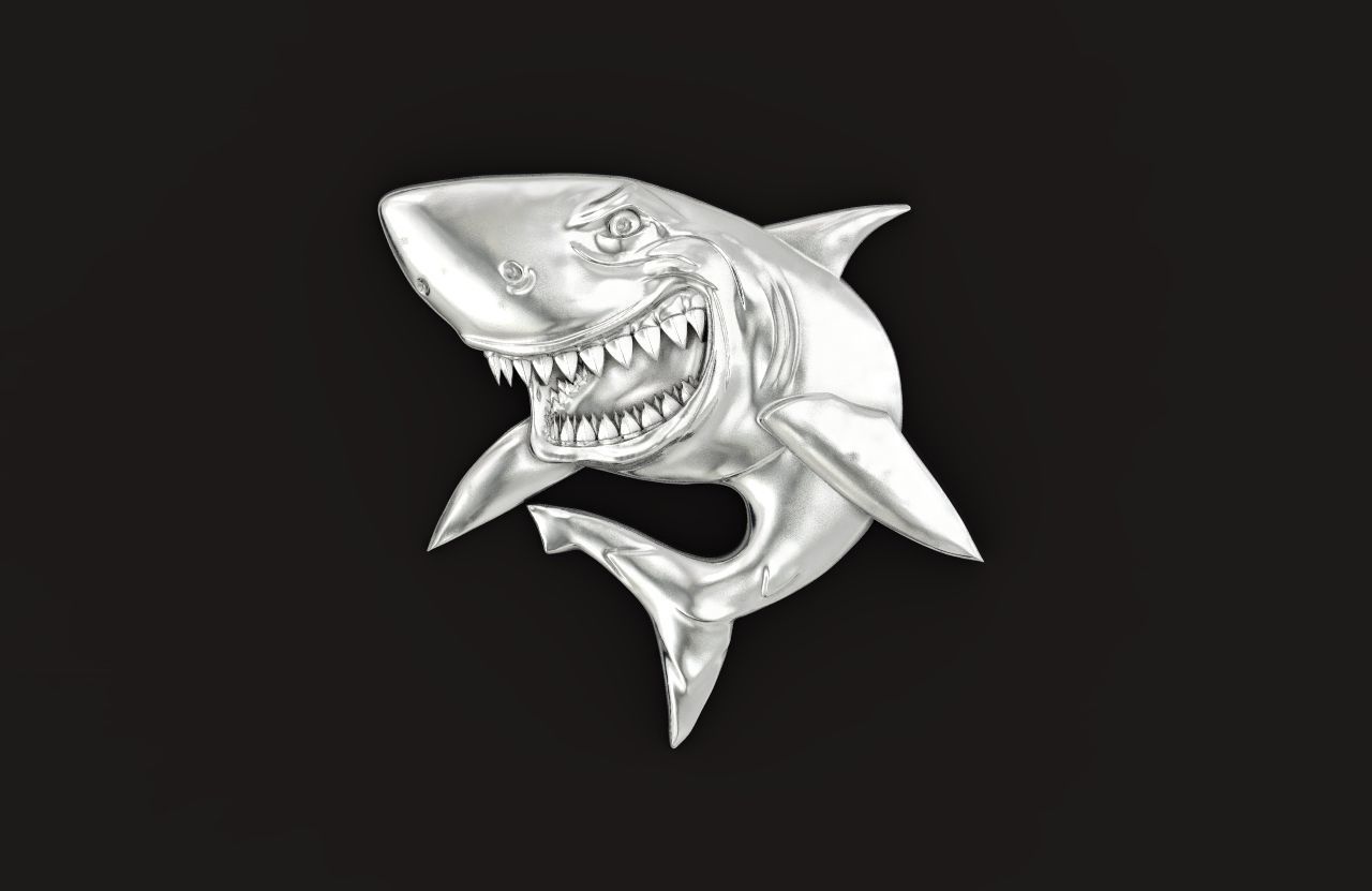 bas-relief shark 3D print model_30