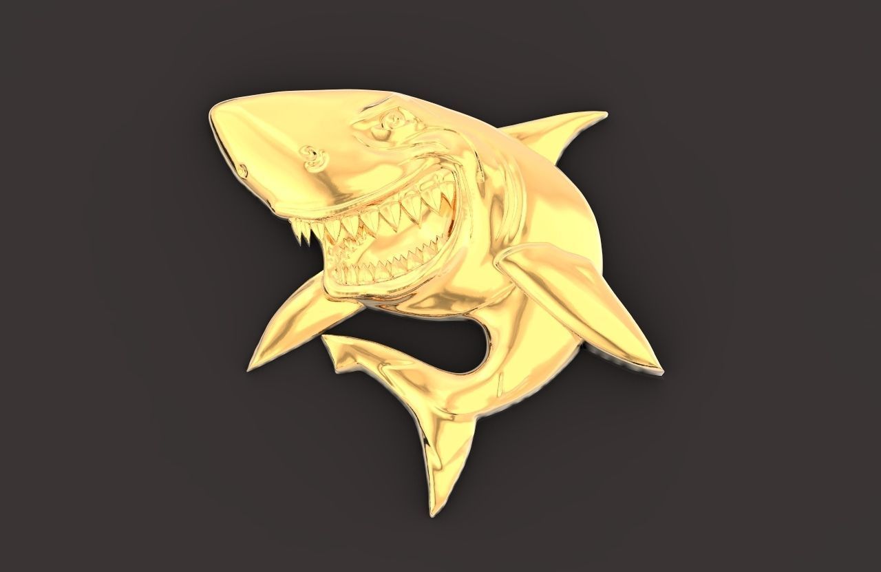 bas-relief shark 3D print model_5