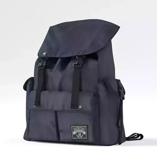 Backpack fabric Blue 3D model