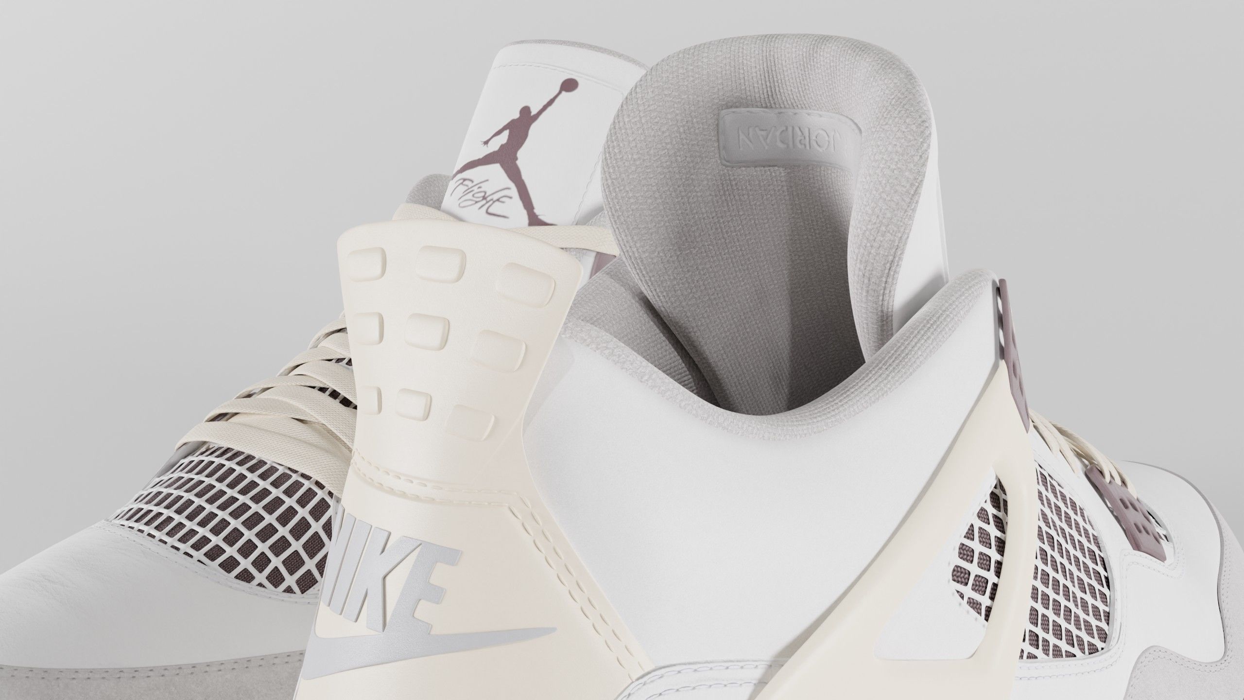 Jordan 4 A Ma Maniere Unreleased  Low-poly 3D model_11