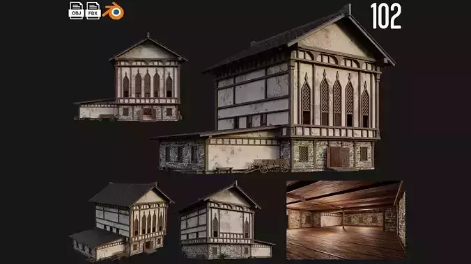 Old Medieval Building 4K Textures GameReady 102