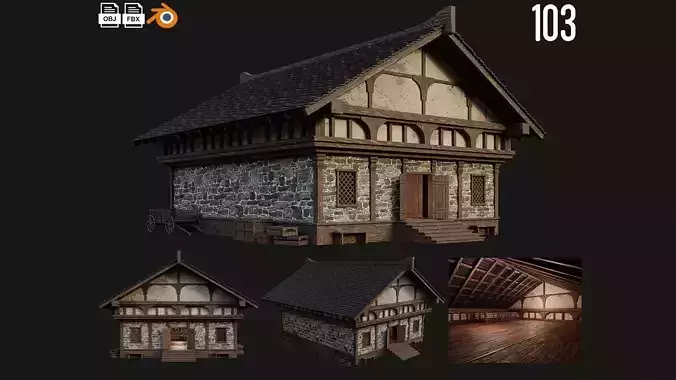 Old Medieval Building 4K Textures GameReady 103