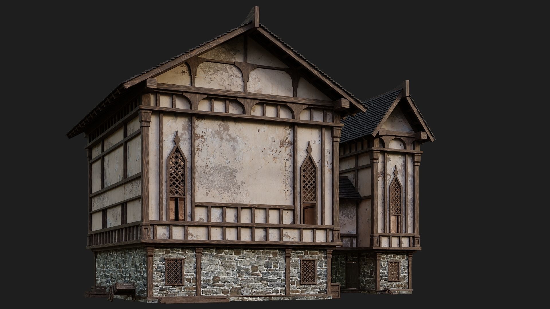 Old Medieval Building 4K Textures GameReady 104 Low-poly 3D model_8