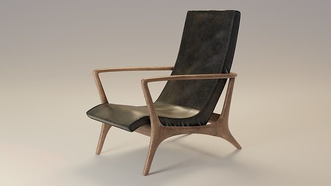 Mid-Century Armchair Low-poly 3D model