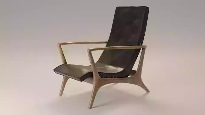 Mid-Century Armchair Low-poly 3D model