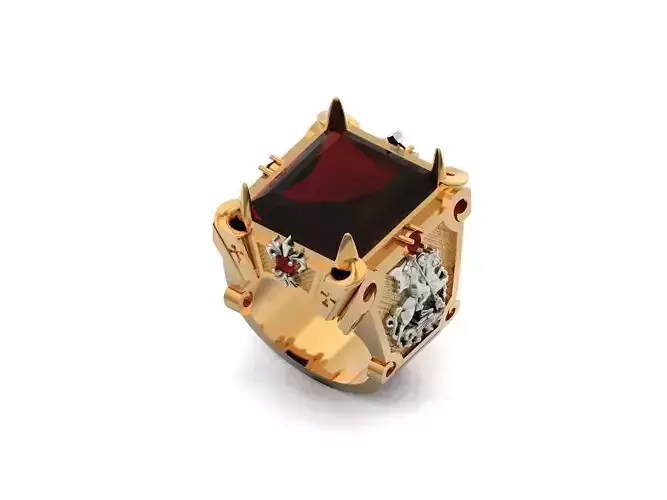  heavyweight big man ring with St George the Victorious and wolf