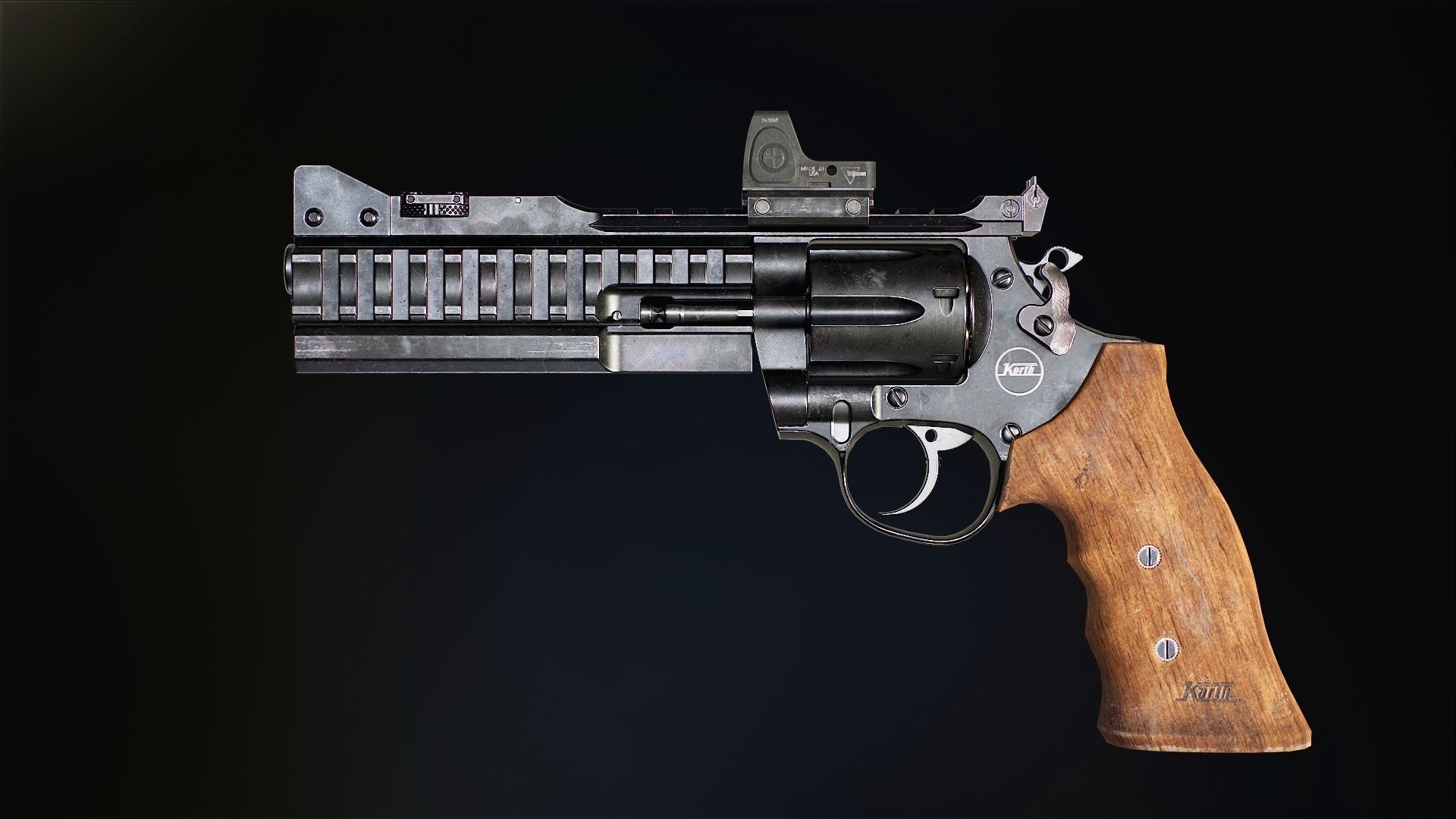 Korth Super Sport STX and Compensator Low-poly 3D model_7