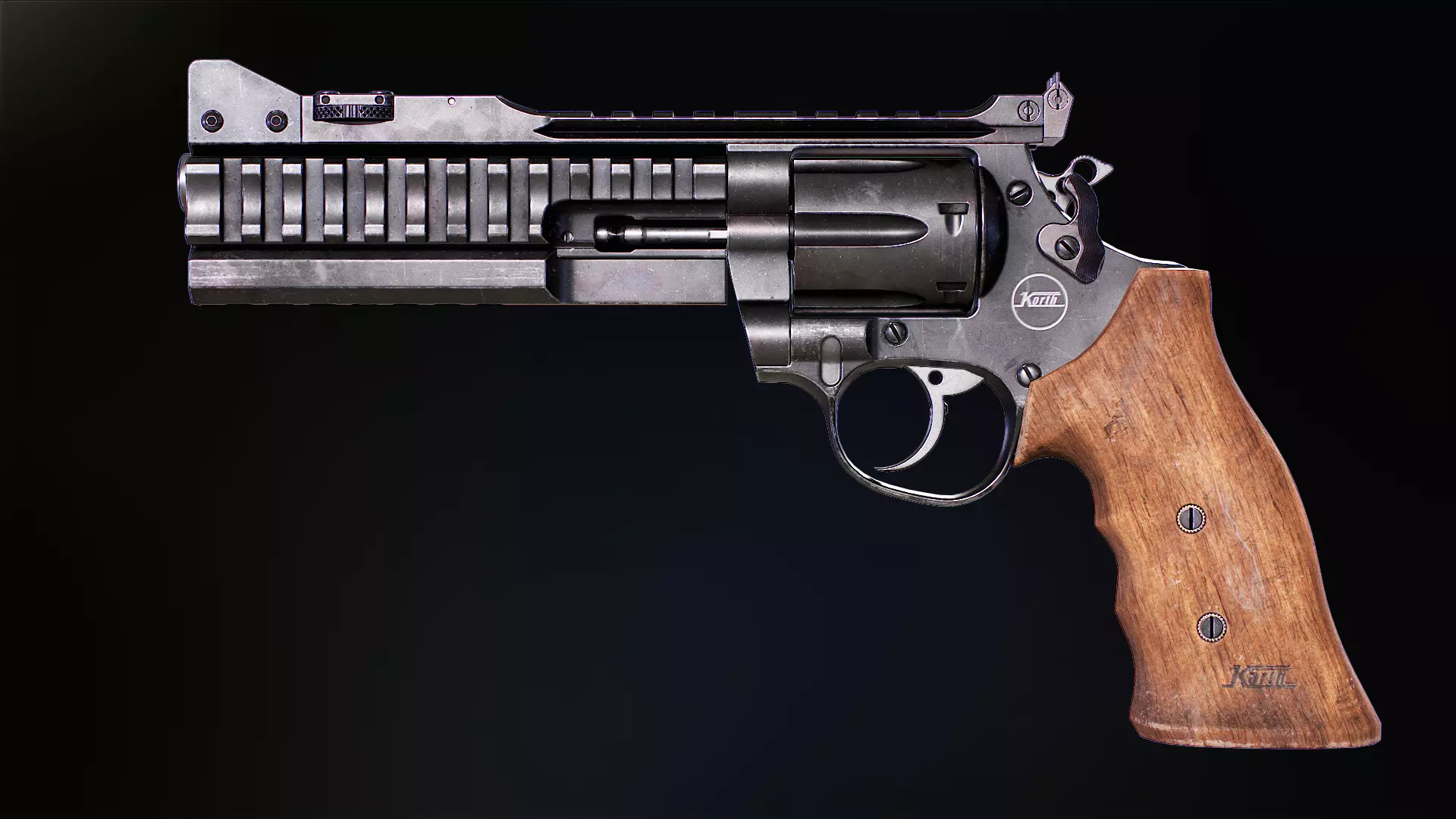 Korth Super Sport STX and Compensator Low-poly 3D model_0