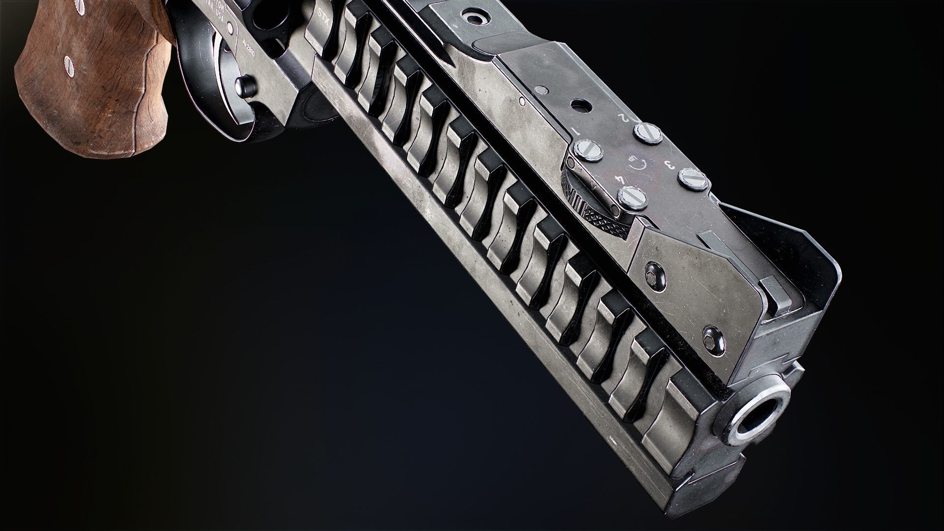 Korth Super Sport STX and Compensator Low-poly 3D model_3