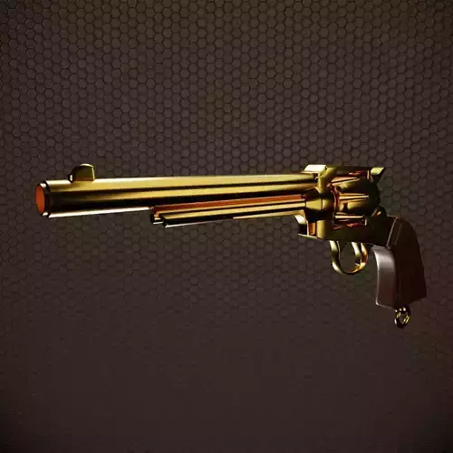 Golden Pistol 3D Asset 3D model
