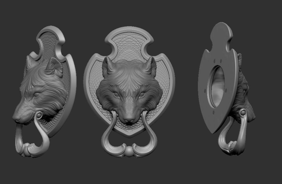 Wolf Doorhandle 2021 Head Woolf model to print Part 01 3D print model_41