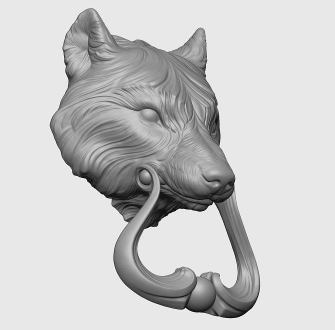 Wolf Doorhandle 2021 Head Woolf model to print Part 01 3D print model_19