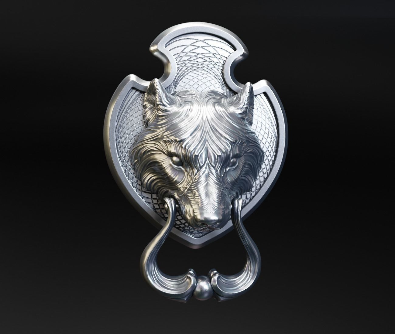 Wolf Doorhandle 2021 Head Woolf model to print Part 01 3D print model_44