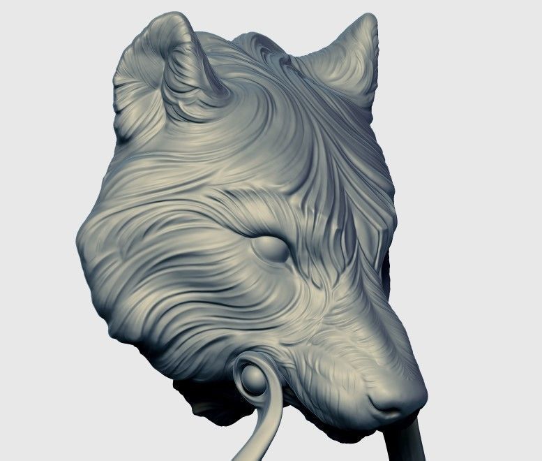 Wolf Doorhandle 2021 Head Woolf model to print Part 01 3D print model_37