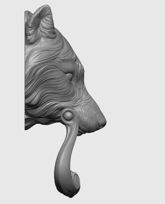 Wolf Doorhandle 2021 Head Woolf model to print Part 01 3D print model_22