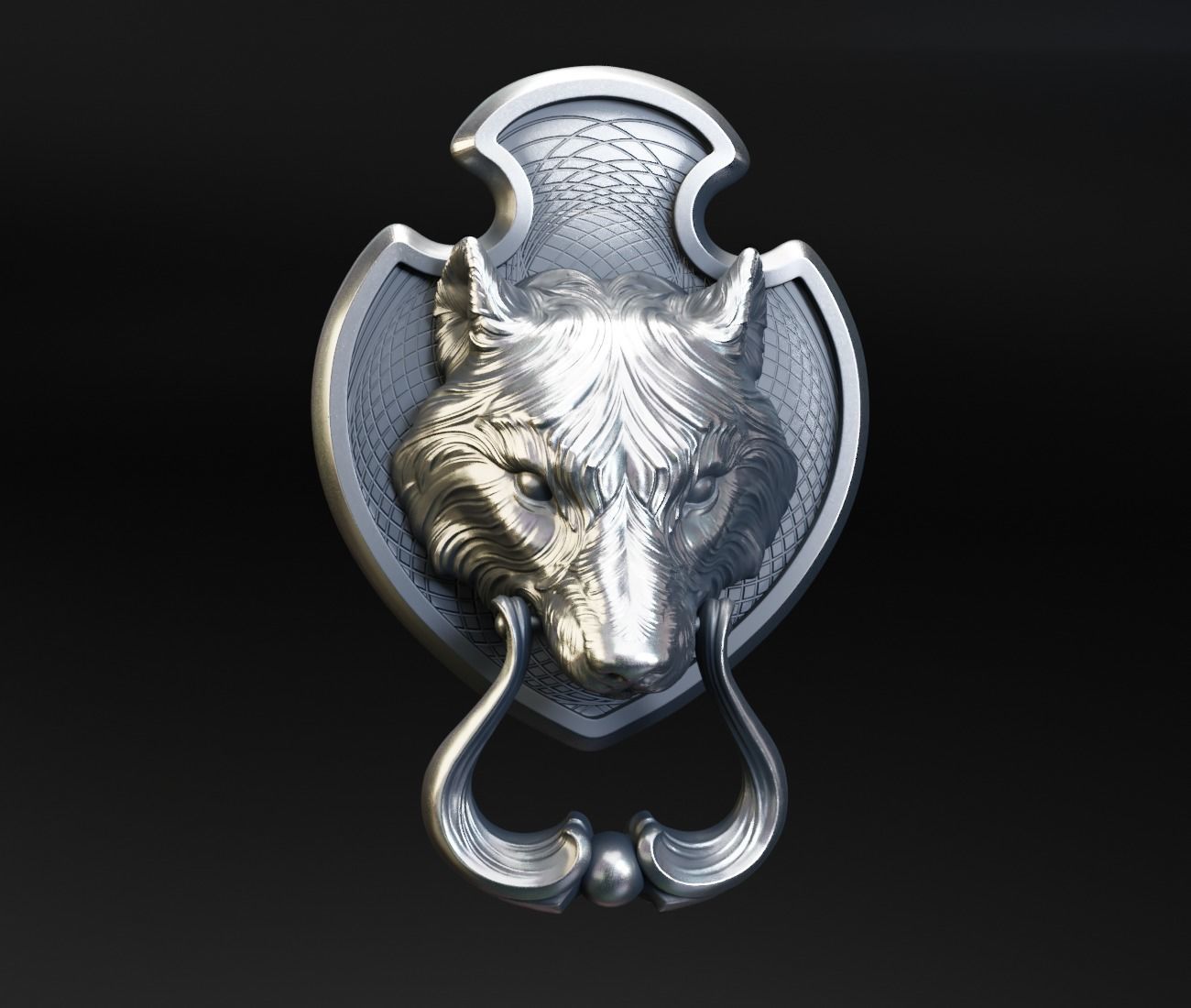 Wolf Doorhandle 2021 Head Woolf model to print Part 01 3D print model_45